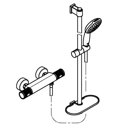 GROHE 34853001 - Σετ ντους με θερμοστατική μπαταρία PRECISION FEEL+ 90 cm, γυαλισμένο χρώμιο
