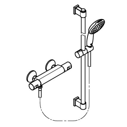 GROHE 34854001 - Σετ ντους με θερμοστατική μπαταρία PRECISION START 900 mm γυαλιστερό χρώμιο
