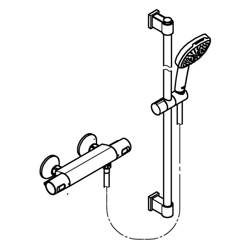 GROHE 34855003 - Σετ ντους με θερμοστατική μπαταρία PRECISION TREND, 150 mm, γυαλιστερό χρώμιο