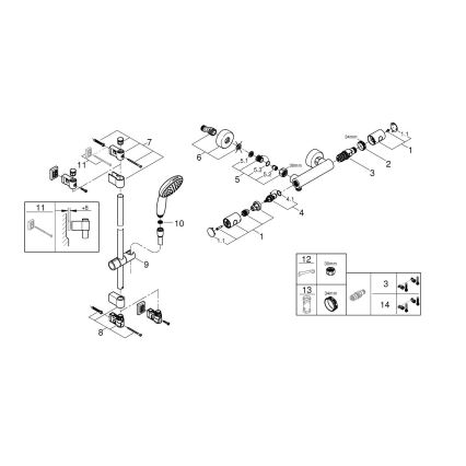 GROHE 34857000 - Θερμοστατική μπαταρία ντους PRECISION GET 12” γυαλιστερό χρώμιο