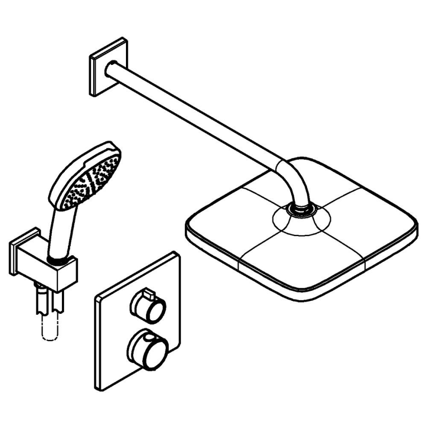 GROHE 348822430 - Σετ ντους PRECISION 250 × 250 mm μαύρο
