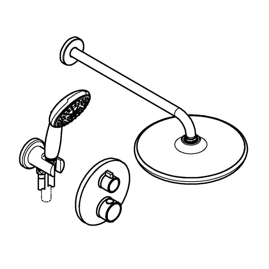 GROHE 348832430 - Σετ ντους VITALIO START 250 mm μαύρο