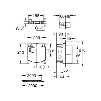 GROHE 36264001 - Εντοιχιζόμενο σετ ESSENSE E σε γυαλιστερό χρώμιο