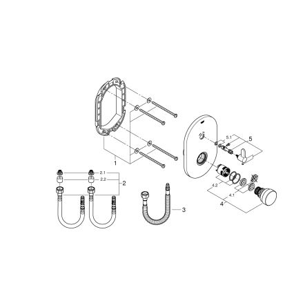 GROHE 36321000 - Μπαταρία ντους με αυτόματο κλείσιμο EUROSMART COSMOPOLITAN T, χρωμέ