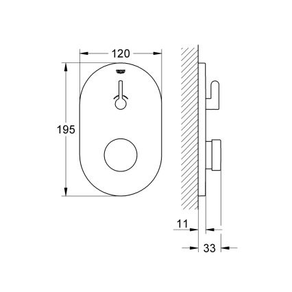 GROHE 36321000 - Μπαταρία ντους με αυτόματο κλείσιμο EUROSMART COSMOPOLITAN T, χρωμέ