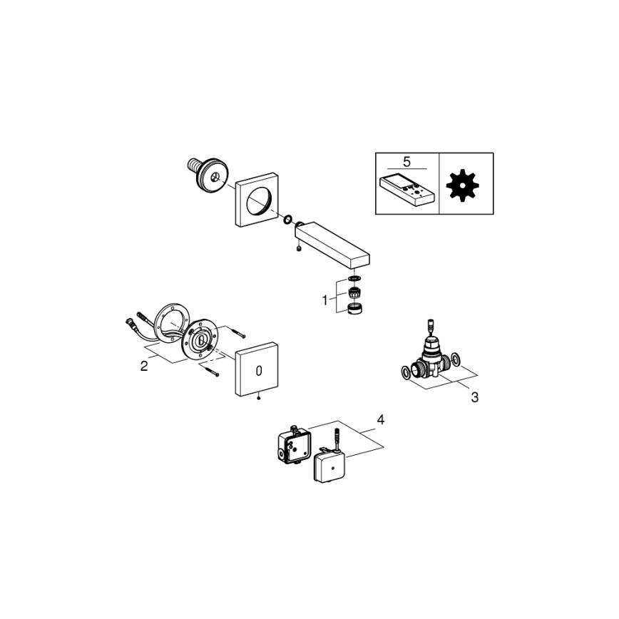 GROHE 36442000 - Ηλεκτρονική μπαταρία με υπέρυθρους αισθητήρες EUROCUBE E, γυαλιστερό χρώμιο