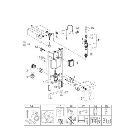 GROHE 36497000 - Πλαίσιο εντοιχισμού για WC SOLIDO 1,13 m λευκό