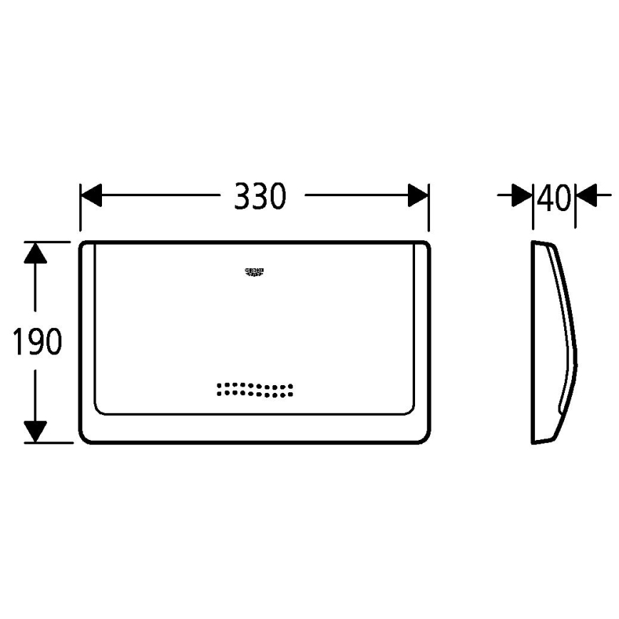 GROHE 37053SH0 - Πλακέτα έκπλυσης CLASSIC 330 × 190 mm λευκή