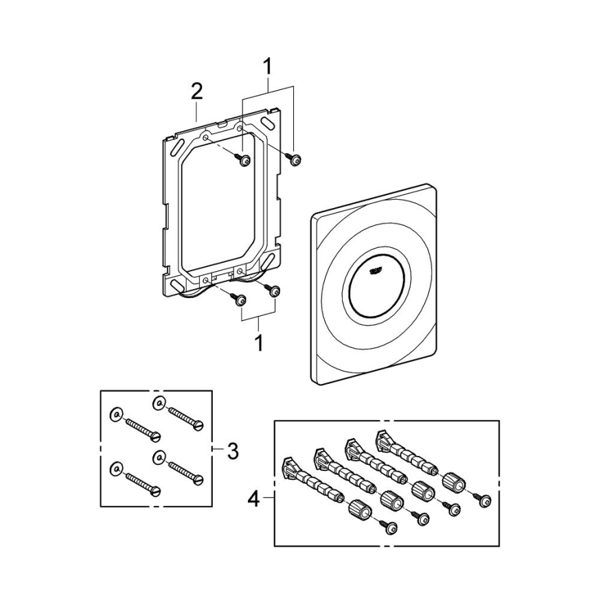 GROHE 37063SH0 - Πλακέτα χειρισμού SURF 156 × 197 mm λευκή