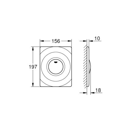 GROHE 37063SH0 - Πλακέτα χειρισμού SURF 156 × 197 mm λευκή