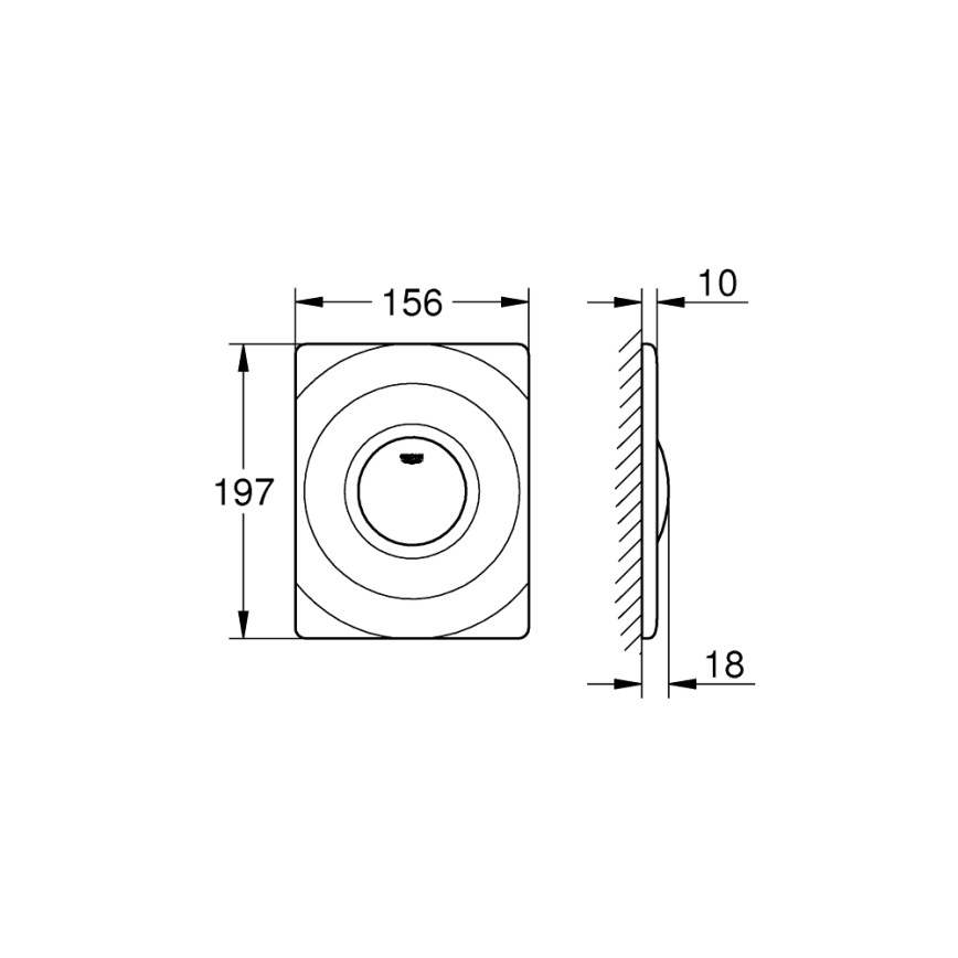 GROHE 37063SH0 - Πλακέτα χειρισμού SURF 156 × 197 mm λευκή
