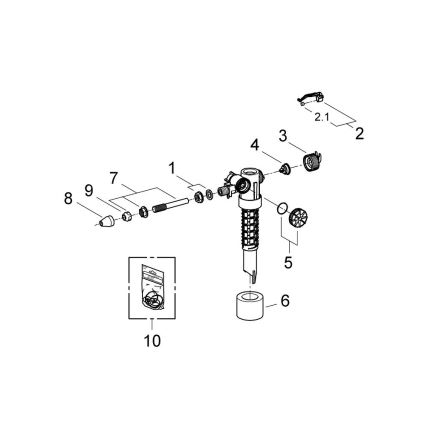 GROHE 37092000 - Βαλβίδα πλήρωσης 38” σε γυαλιστερό χρώμιο