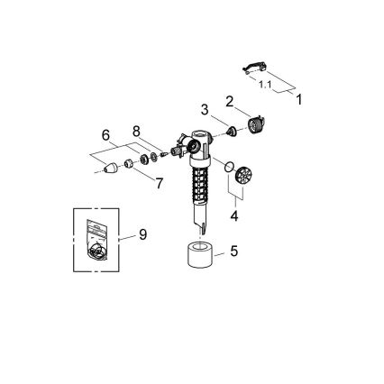 GROHE 37095000 - Βαλβίδα πλήρωσης 38” γυαλισμένο χρώμιο