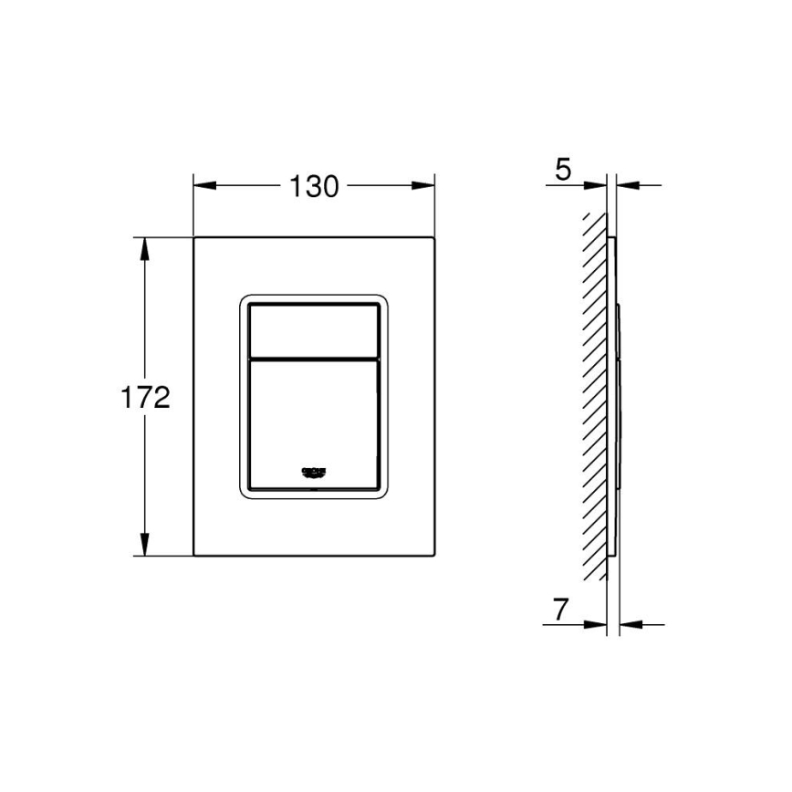 GROHE 37535DA0 - Πλακέτα χειρισμού SKATE COSMOPOLITAN S 130 × 172 mm σε μπρονζέ απόχρωση
