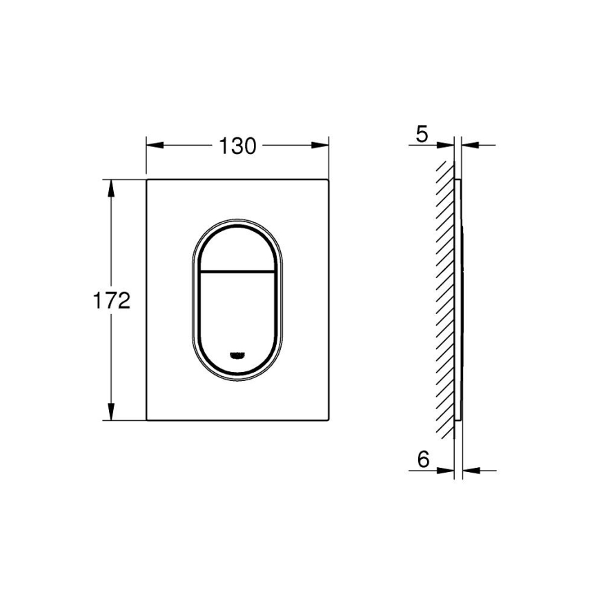 GROHE 37624GL0 - Πλακέτα ενεργοποίησης ARENA COSMOPOLITAN S 130 × 172 mm χρυσή