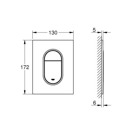 GROHE 37624SH0 - Πλακέτα χειρισμού ARENA COSMOPOLITAN S 130 × 172 mm λευκή