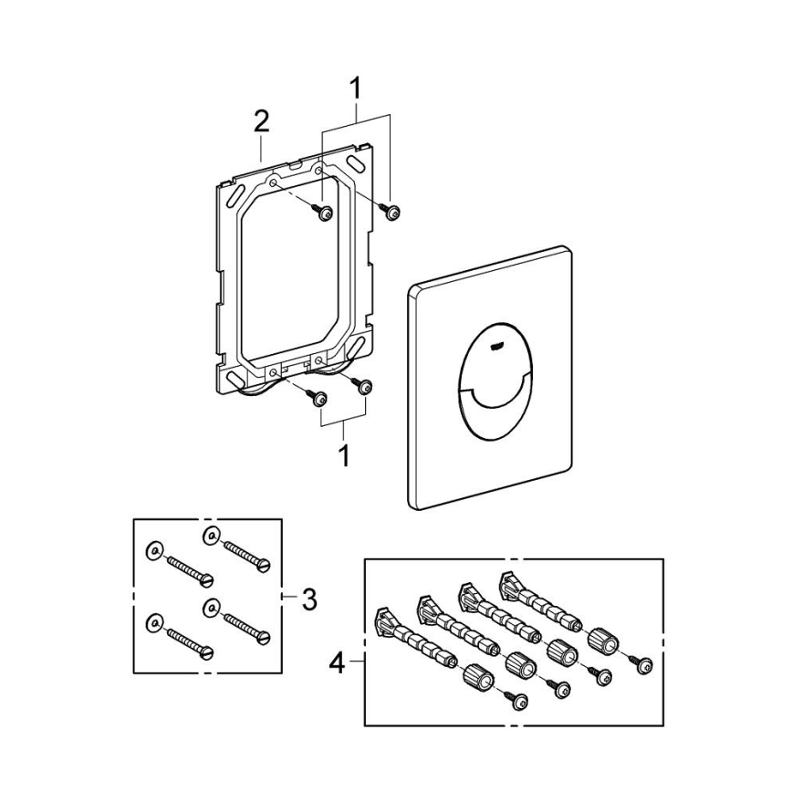 GROHE 38505P00 - Πλακέτα χειρισμού SKATE AIR 156 × 197 mm ματ χρώμιο