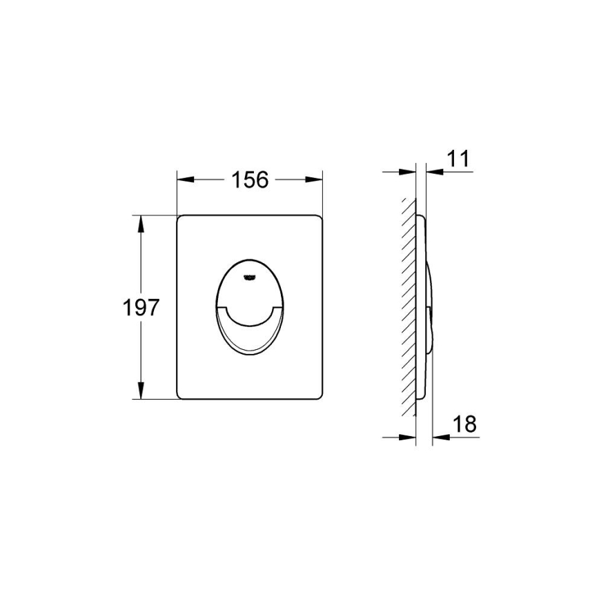 GROHE 38505SH0 - Πλακέτα χειρισμού SKATE AIR 156 × 197 mm λευκή