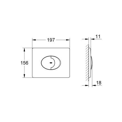 GROHE 38506SH0 - Πλακέτα ενεργοποίησης SKATE AIR 156 × 197 mm λευκή