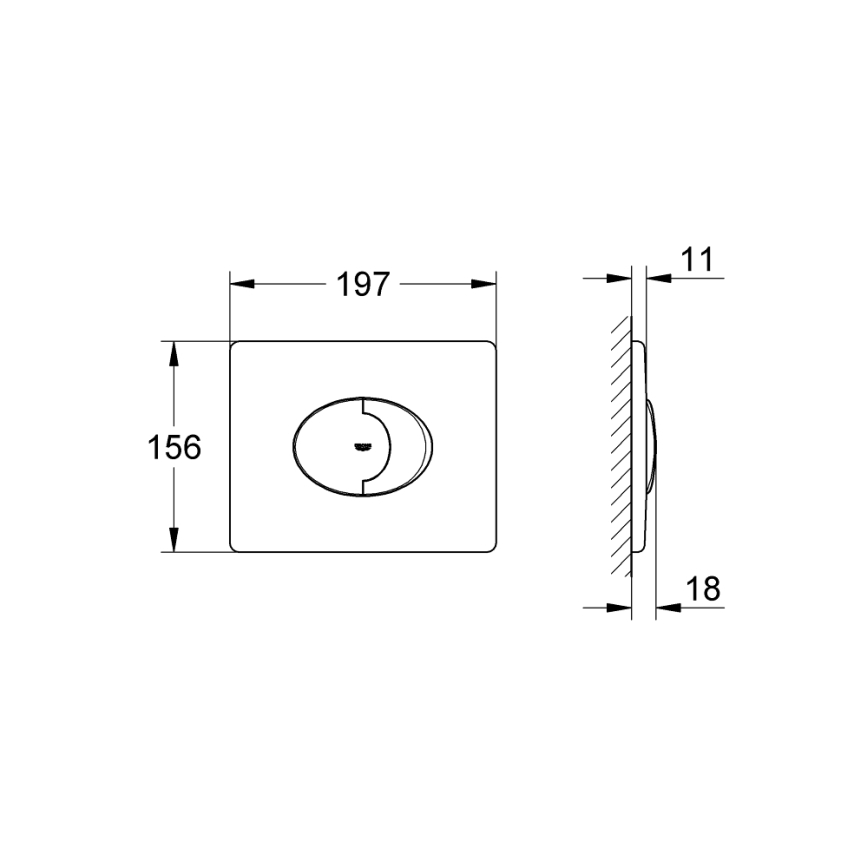 GROHE 38506SH0 - Πλακέτα ενεργοποίησης SKATE AIR 156 × 197 mm λευκή