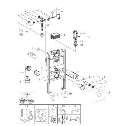 GROHE 38526000 - Μονάδα WC RAPID SL 0,82 m λευκή