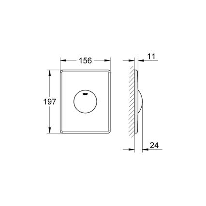 GROHE 38573SH0 - Πλακέτα ενεργοποίησης καζανακίου SKATE 156 × 197 mm λευκή