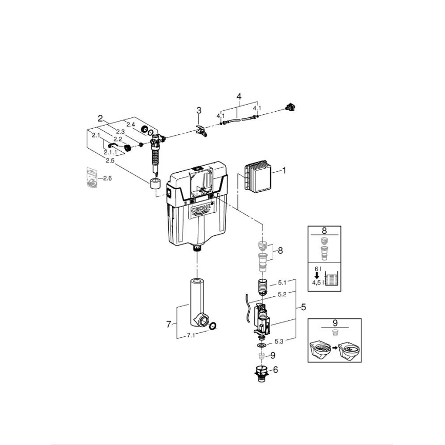 GROHE 38661000 - Καζανάκι έκπλυσης GD 2