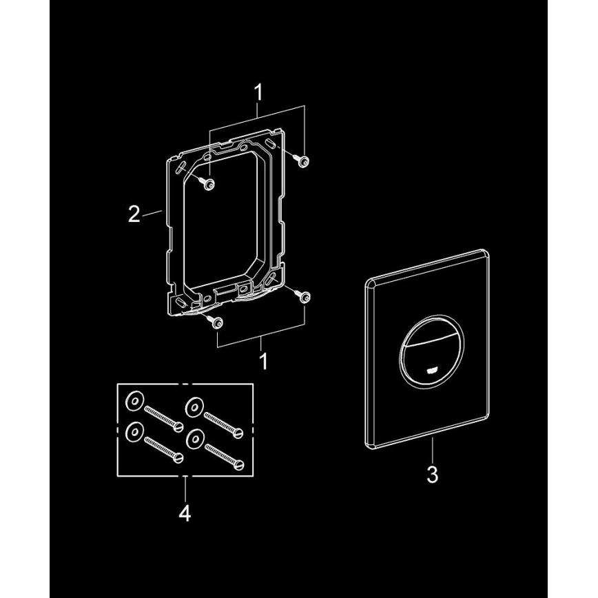 GROHE 38765000 - Πλήκτρο έκπλυσης NOVA COSMOPOLITAN 156 × 197 mm χρώμιο