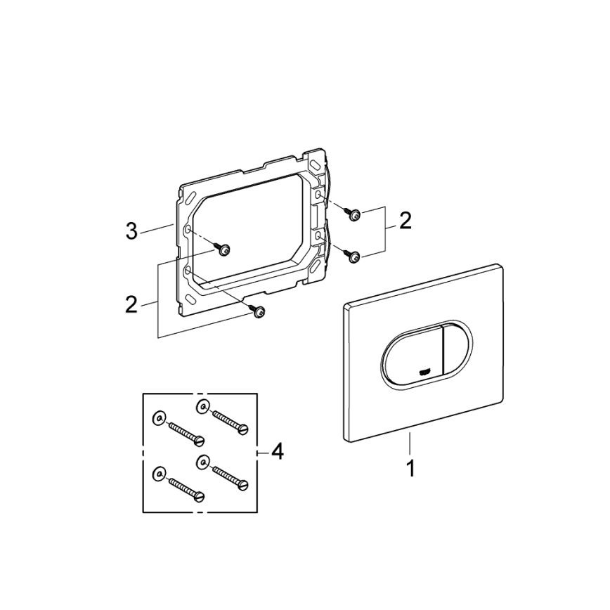 GROHE 38858SH0 - Πλακέτα ενεργοποίησης ARENA COSMOPOLITAN 156 × 197 mm λευκό