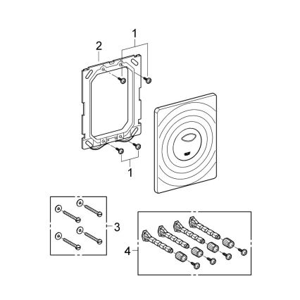 GROHE 38861000 - Πλακέτα χειρισμού SURF 156 × 197 mm σε γυαλιστερό χρώμιο