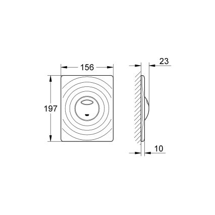 GROHE 38861000 - Πλακέτα χειρισμού SURF 156 × 197 mm σε γυαλιστερό χρώμιο