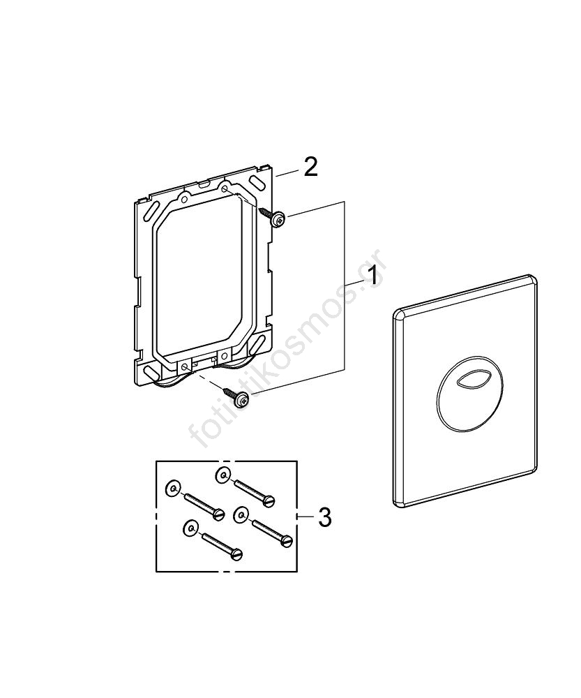 GROHE 38862000 - Πλήκτρο έκπλυσης SKATE 156 × 197 mm γυαλιστερό χρώμιο ...