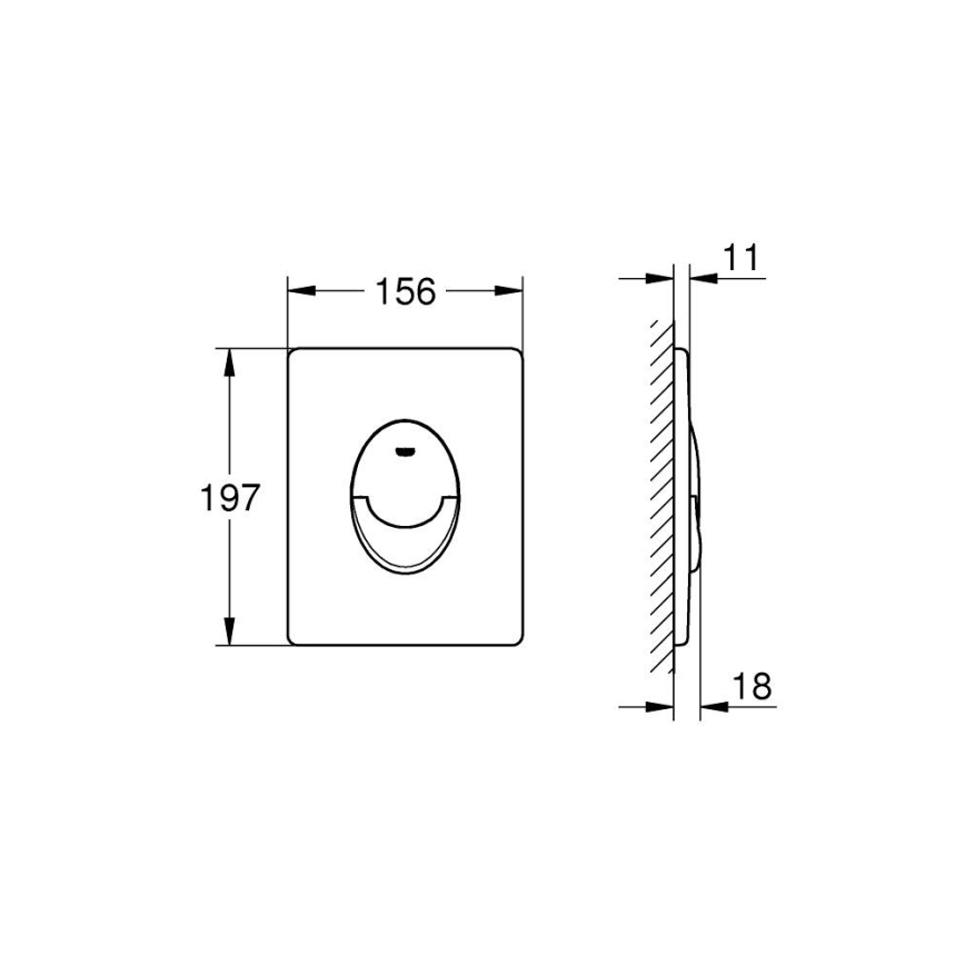 GROHE 38964KV0 - Πλακέτα ενεργοποίησης START 156 × 197 mm μαύρη