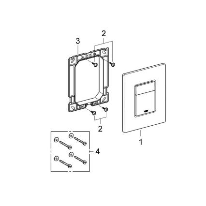 GROHE 38966KV0 - Πλακέτα έκπλυσης EVEN 156 × 197 mm μαύρη
