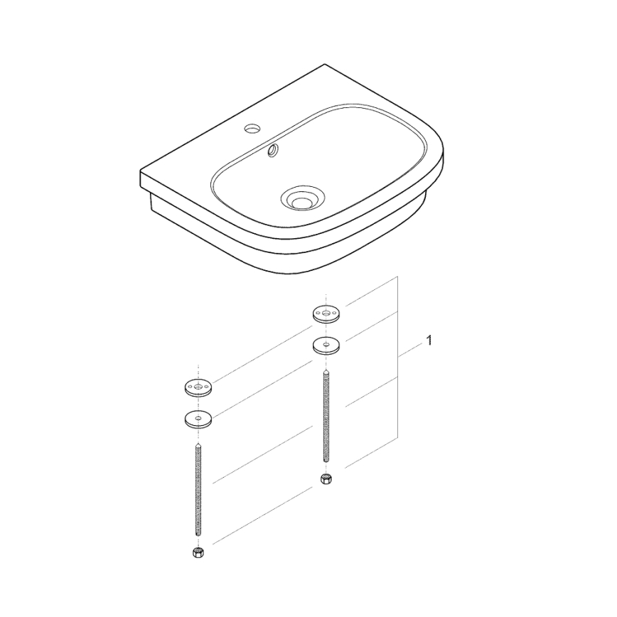 GROHE 39337000 - Επιτραπέζιος νιπτήρας EURO CERAMIC 600 × 480 mm κεραμικό/λευκό