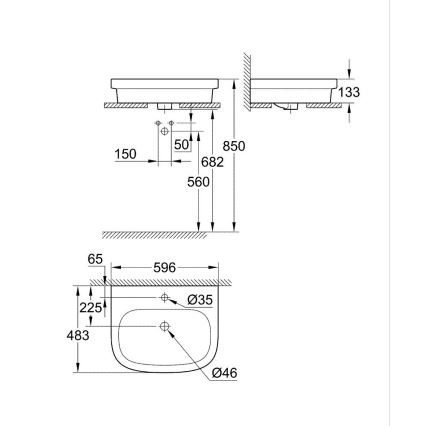 GROHE 39337000 - Επιτραπέζιος νιπτήρας EURO CERAMIC 600 × 480 mm κεραμικό/λευκό