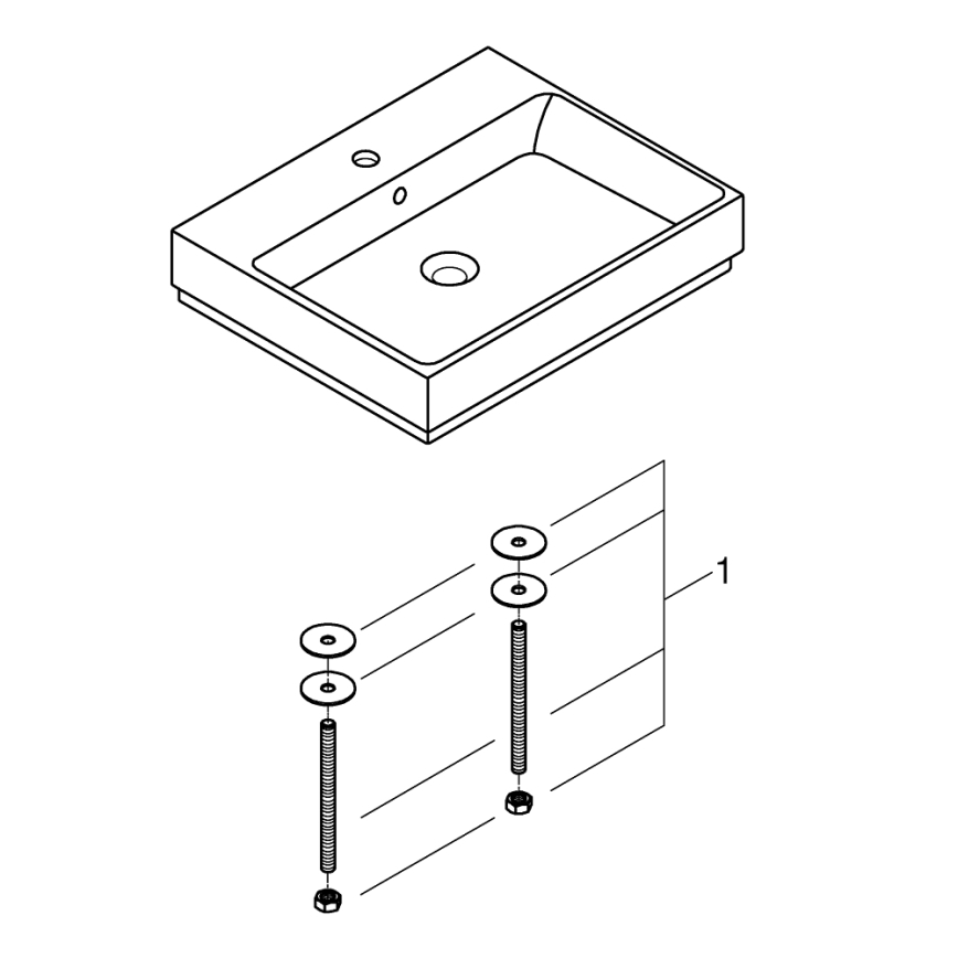 GROHE 3947700H - Νιπτήρας μπάνιου CUBE CERAMIC 600 × 490 mm κεραμικός/λευκός