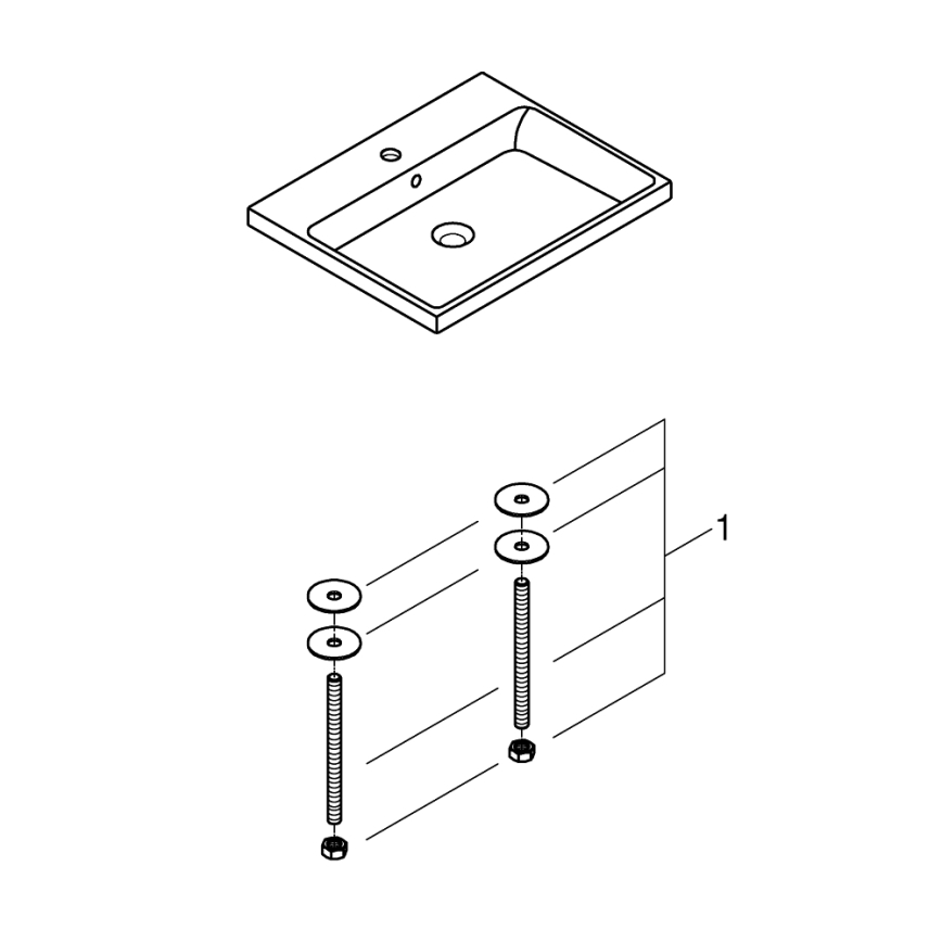 GROHE 3947900H - Νιπτήρας CUBE CERAMIC 600 × 490 mm κεραμικός/λευκός