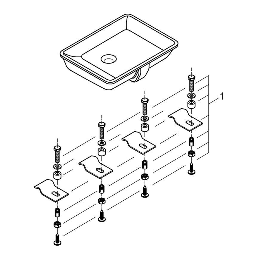 GROHE 3948000H - Νιπτήρας CUBE CERAMIC 492 × 370 mm, κεραμικό/λευκό