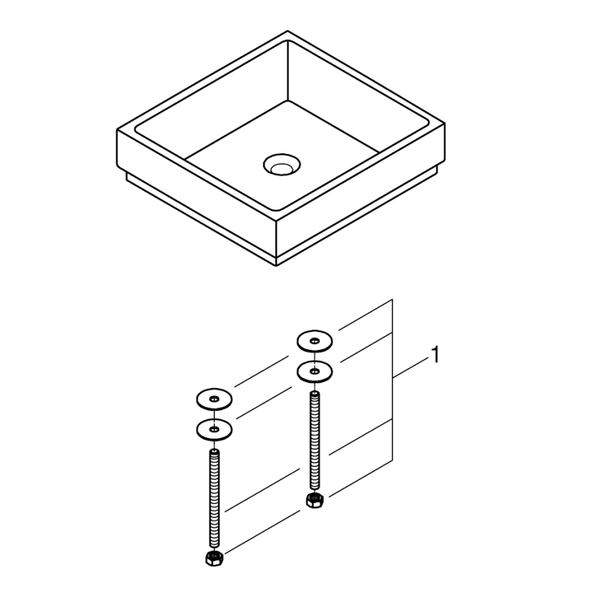 GROHE 3948100H - Νιπτήρας CUBE 500 × 470 mm κεραμικός/λευκός
