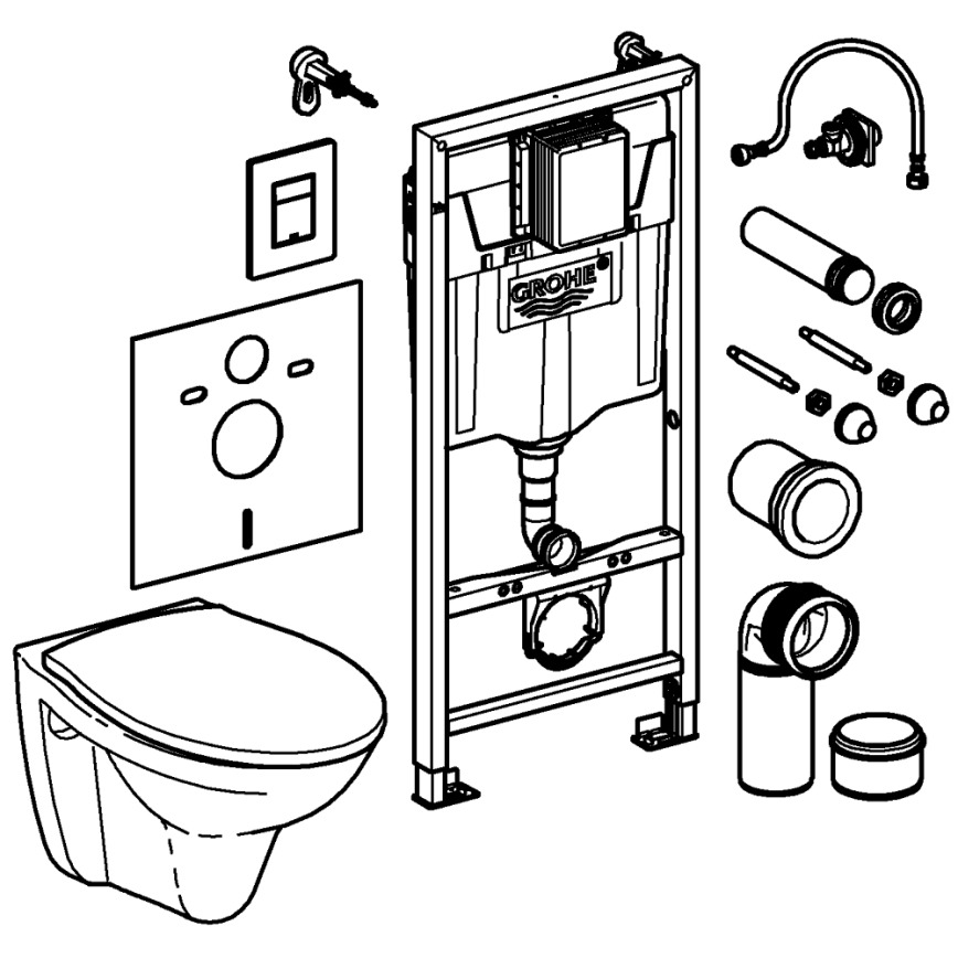 GROHE 39586000 - Σετ 5 σε 1 SOLIDO 1,13 m κεραμικό/λευκό