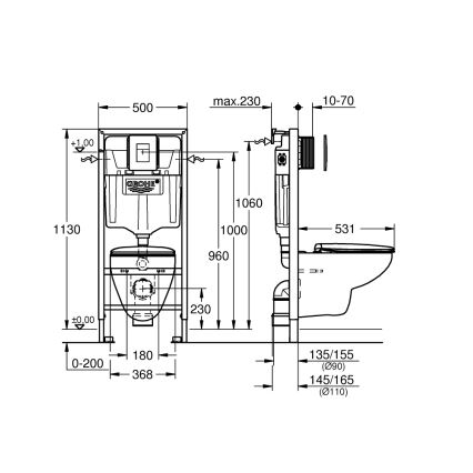 GROHE 39586000 - Σετ 5 σε 1 SOLIDO 1,13 m κεραμικό/λευκό
