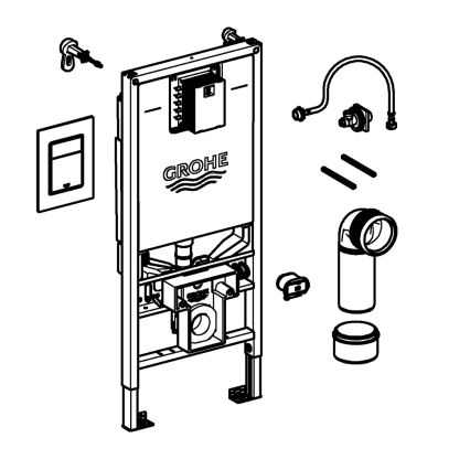 GROHE 39603000 - Σετ 3 σε 1 WC RAPID SLX 1,13 m γυαλιστερό χρώμιο
