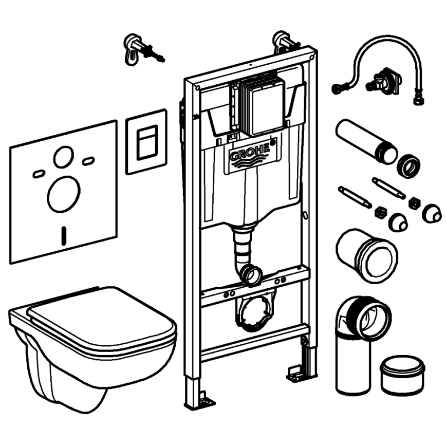 GROHE 39817000 - Σετ για WC SOLIDO 1,13 m κεραμικό/λευκό