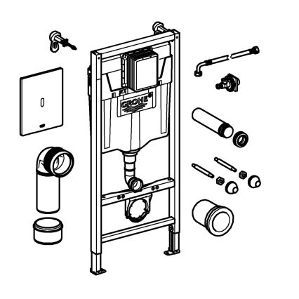 GROHE 39883000 - Εγκατάσταση προτοίχισης SOLIDO 1,13 m γυαλιστερό χρώμιο