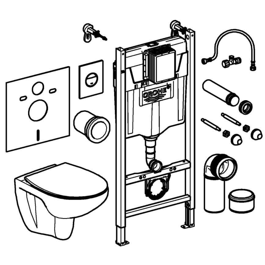 GROHE 39900000 - Σετ 6 σε 1 SOLIDO 1,13 m κεραμικό/λευκό