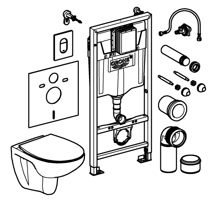 GROHE 39902000 - Λεκάνη WC SOLIDO 230 x 500 x 1130, κεραμική/λευκή
