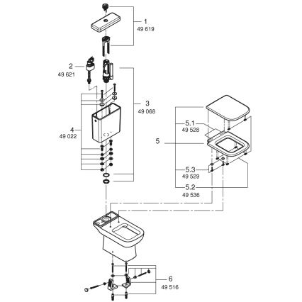 GROHE 39951000 - Συνδυαστικό WC START EDGE 384 × 668 mm κεραμική/λευκή