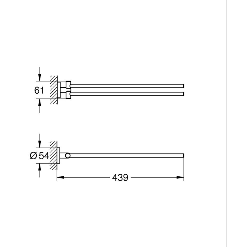 GROHE 40371DL1 - Πετσετοθήκη ESSENTIALS 439 mm χάλκινη