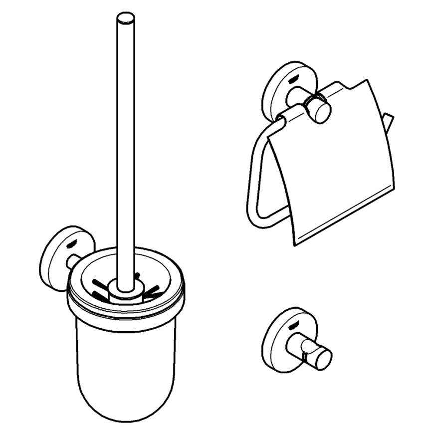 GROHE 40407001 - Σετ αξεσουάρ ESSENTIALS λαμπερό χρώμιο